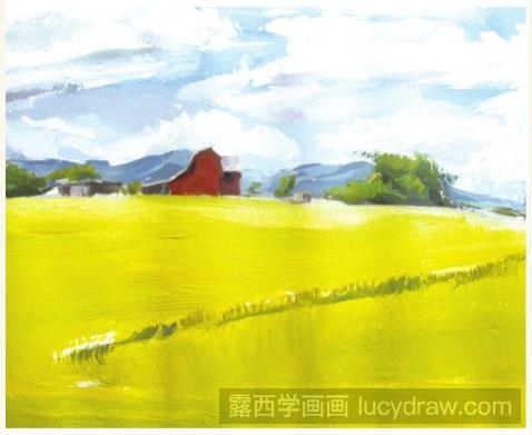 水粉风景画教程：草原的画法