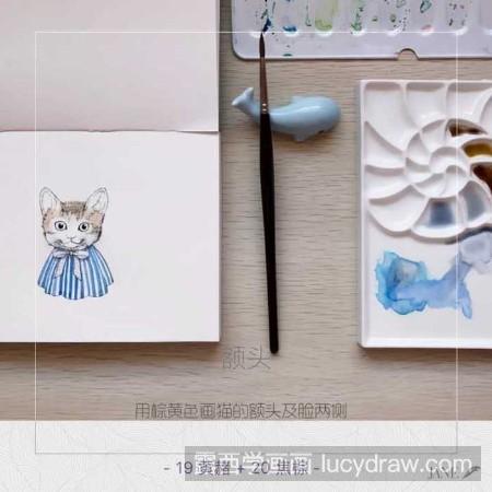 水彩画卡通猫咪怎么画