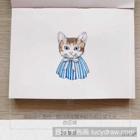 水彩画卡通猫咪怎么画