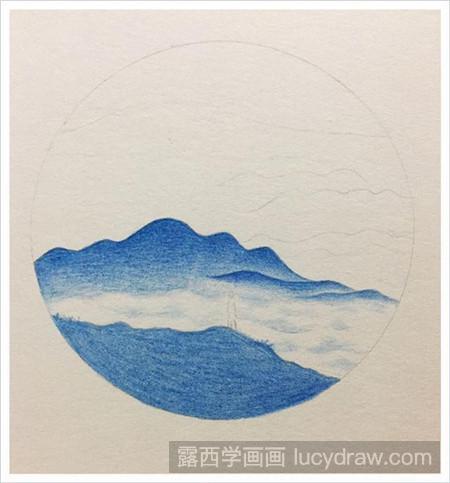 牛背山风景彩铅画怎么画