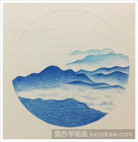 牛背山风景彩铅画怎么画