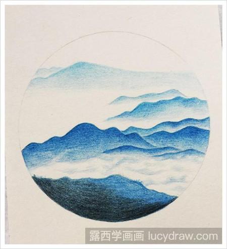 牛背山风景彩铅画怎么画