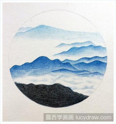 牛背山风景彩铅画怎么画