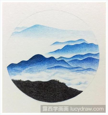 牛背山风景彩铅画怎么画