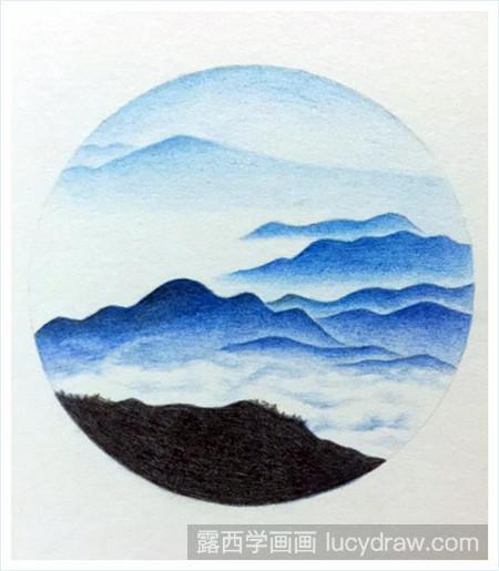 牛背山风景彩铅画怎么画