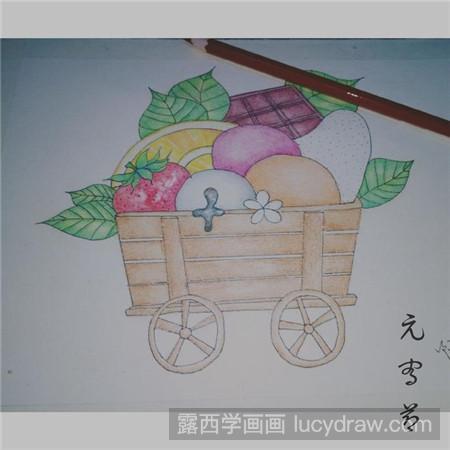 彩铅画卖汤圆怎么画