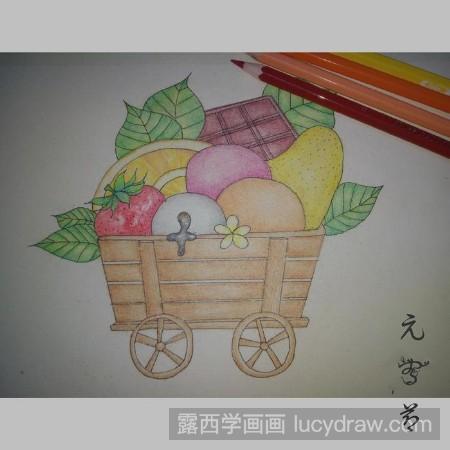 彩铅画卖汤圆怎么画