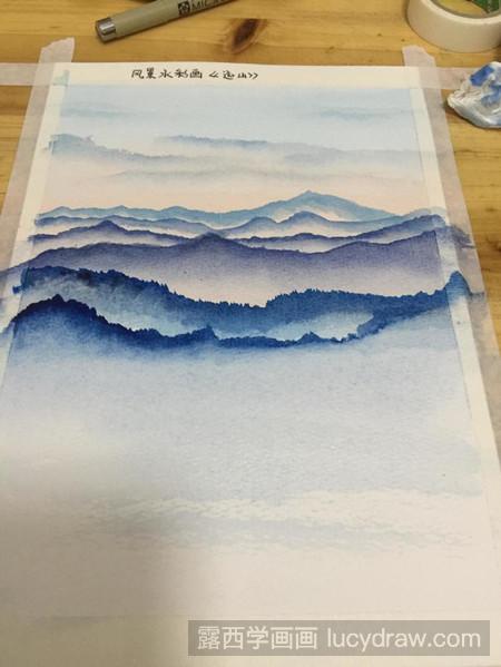水彩画远山怎么画