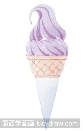 水彩美食教程：教你画香芋冰淇淋