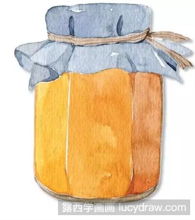 水彩美食教程：教你画一罐蜂蜜