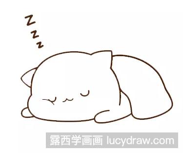 儿童画睡觉的小猫教程