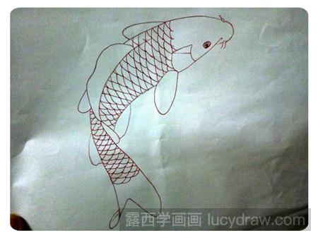 插画红色锦鲤怎么画