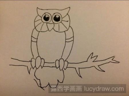 怎样画猫头鹰儿童画