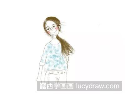 插画教程：教你画靠墙的女孩