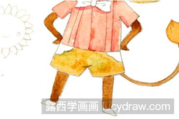 水彩手绘小狮子插画教程