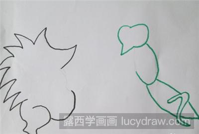 儿童画教程：刺猬和螳螂的画法