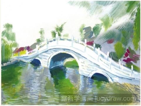 水粉画教程：桥的画法