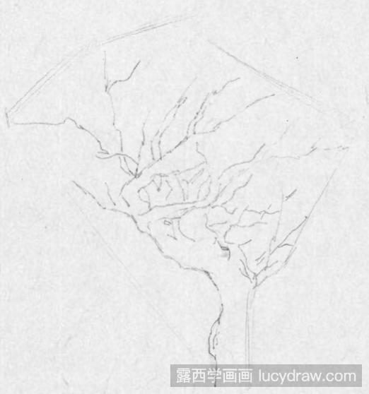 钢笔画复杂树枝的步骤