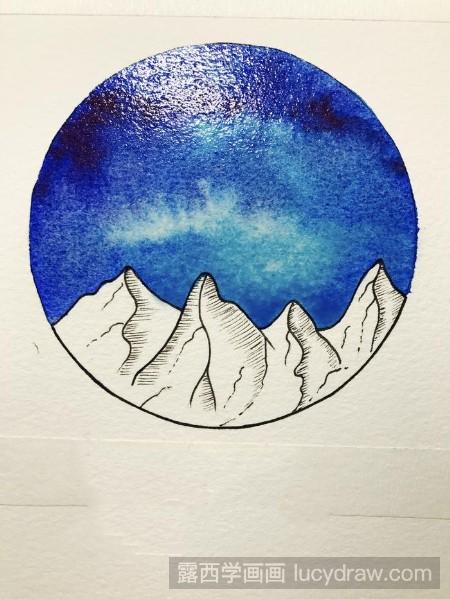 教你画雪山星空