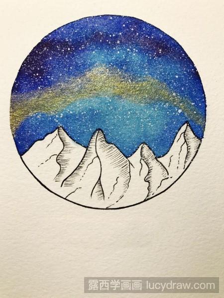 教你画雪山星空