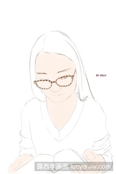 插画教程：教你画戴眼镜的姑娘
