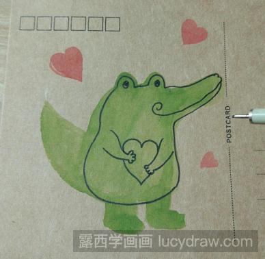 动物儿童画：教你画可爱的小鳄鱼