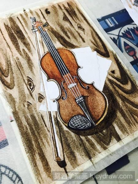 教你画复古小提琴