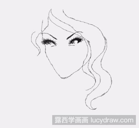 线条美女画法1