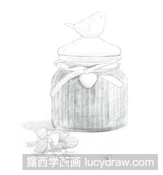 素描教程：怎么画玻璃收纳罐子