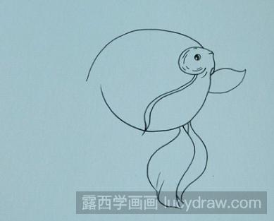 动物儿童画：教你画一条好看的金鱼