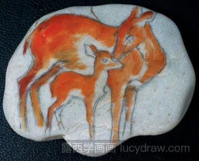 丙烯石头画教程：教你画小鹿