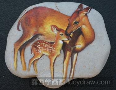 丙烯石头画教程：教你画小鹿