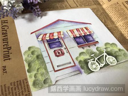 彩铅画春天的小屋怎么画