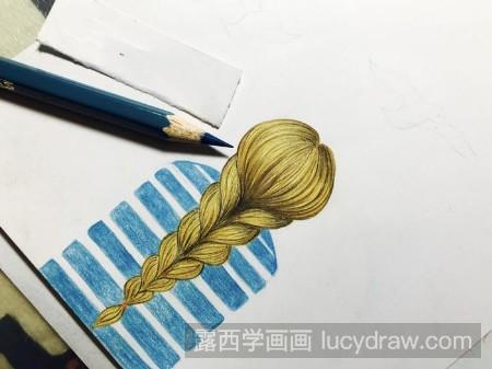 彩铅画海边女孩怎么画