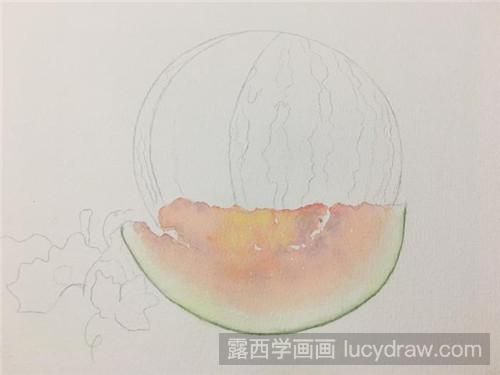 大西瓜水彩画教程