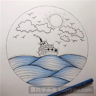 插画教程：教你画海上日出