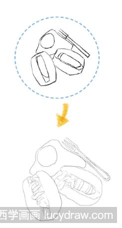 儿童画教程：怎么画面包