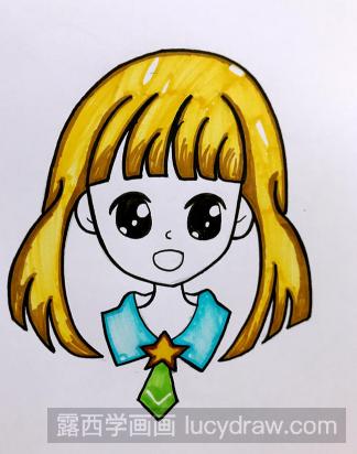 马克笔手绘教程：画金发小女孩
