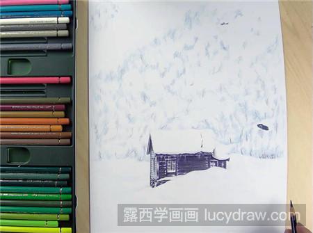 雪景彩铅画步骤