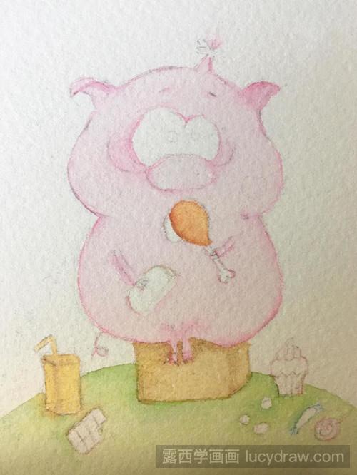 猪猪女孩水彩画教程