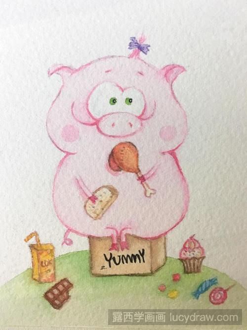 猪猪女孩水彩画教程