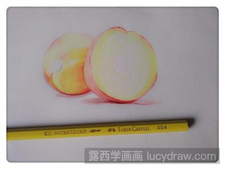 彩铅画桃子怎么画