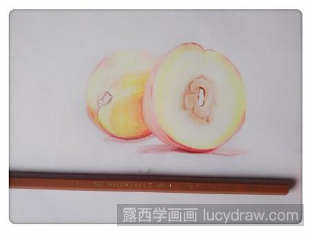 彩铅画桃子怎么画