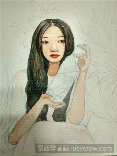 水彩画教程：教你画森系女孩