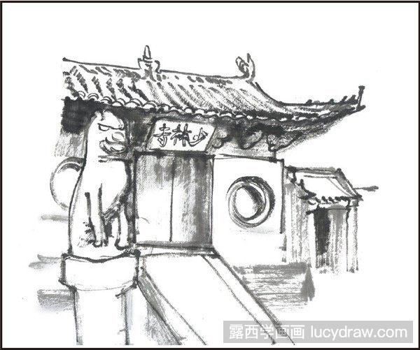少林寺简笔画卡通版图片