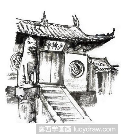 国画少林寺怎么画