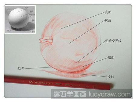 彩铅画红苹果怎么画