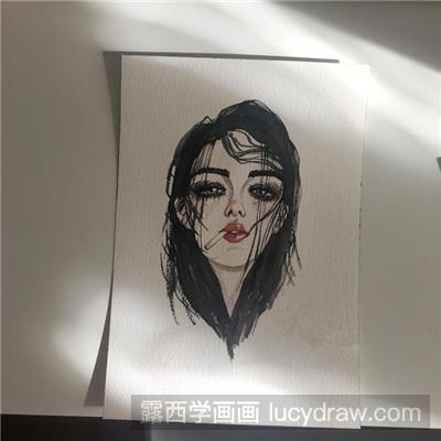 水彩画教程：教你画抽烟的女孩