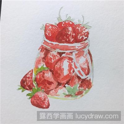 水彩画教程：教你画罐头草莓