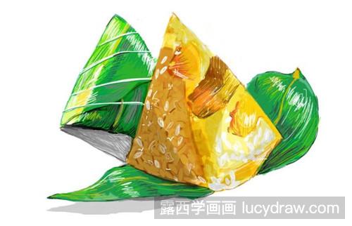 美味粽子彩铅画教程